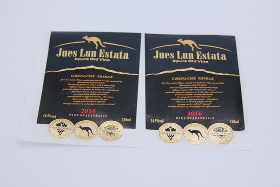 สติ๊กเกอร์ฉลากไวน์ทองคำร้อนส่วนบุคคล Matte Waterproof Labels Sticker White Vinyl