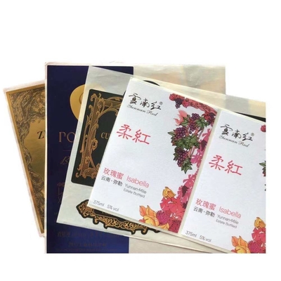 ขอบคุณฉลากขวดไวน์พิมพ์สติ๊กเกอร์เคลือบด้านบรรจุภัณฑ์ส่วนตัว Die Cut
