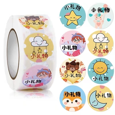 ขอบคุณ สติ๊กเกอร์ ป้าย สติ๊กเกอร์ พิมพ์ฉลากกาวสีน้ำเงิน กระดาษ ม้วน ปั๊มทอง