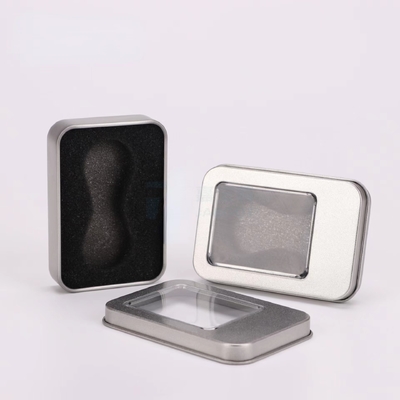 50g 100g 200g Saffron Tin Box เครื่องเทศอาหารเกรดสี่เหลี่ยมผืนผ้าลายนูน Lid