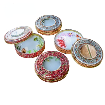 50g 100g 200g Saffron Tin Box เครื่องเทศอาหารเกรดสี่เหลี่ยมผืนผ้าลายนูน Lid