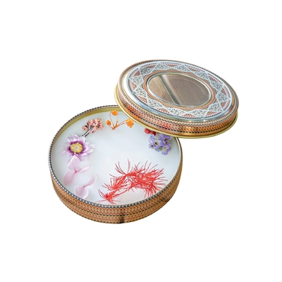 Saffron สี่เหลี่ยมกล่องดีบุกเครื่องสำอางบรรจุภัณฑ์ดีบุกบรรจุภัณฑ์