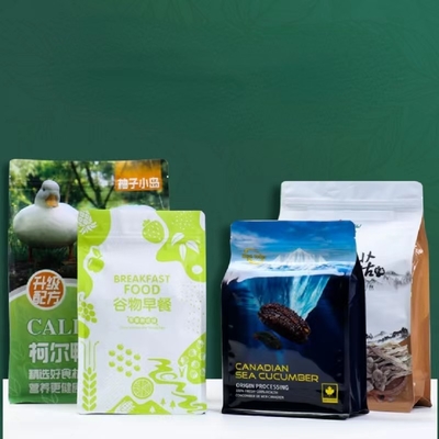 Matt Finish พลาสติก Stand Up Pouch พร้อมบรรจุภัณฑ์ Ziplock Foil สำหรับวันที่ Fruit Resealable