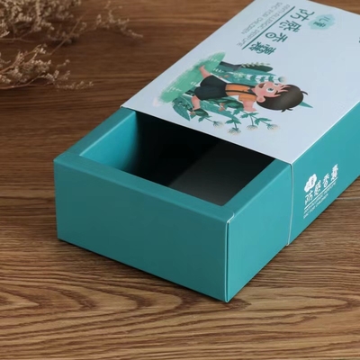 บรรจุภัณฑ์กระดาษกล่องกระดาษแข็งพิมพ์ด้านนอกสำหรับ Tea Mart Gift