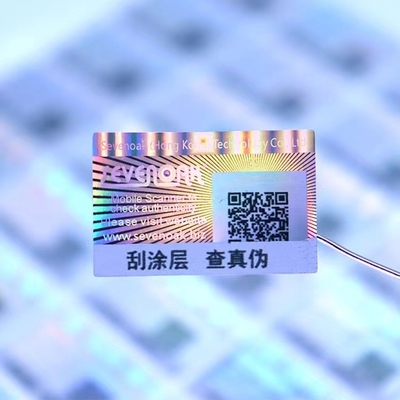 สติ๊กเกอร์โฮโลแกรมบรรจุภัณฑ์สีเงินสำหรับการพิมพ์บัตรประจำตัว 3d Warranty